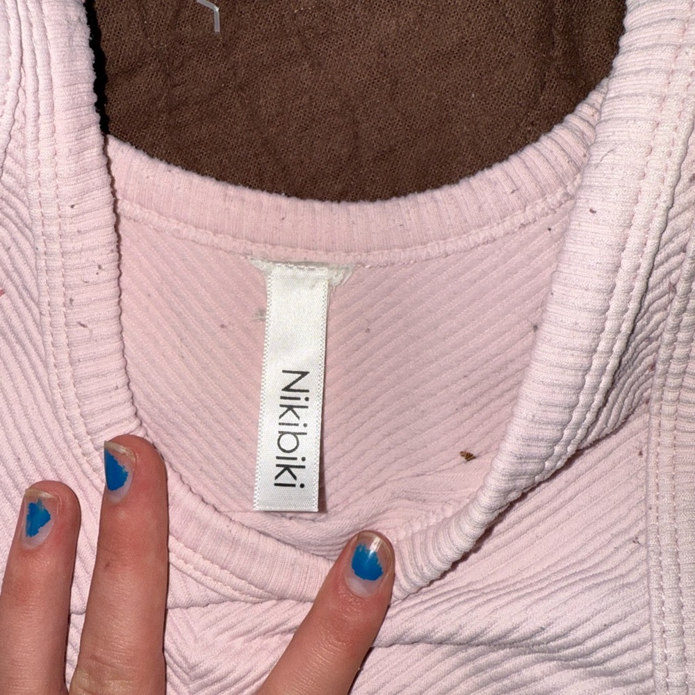 Nikibiki Pink Cowl Neck Sweater Ribbed Texture